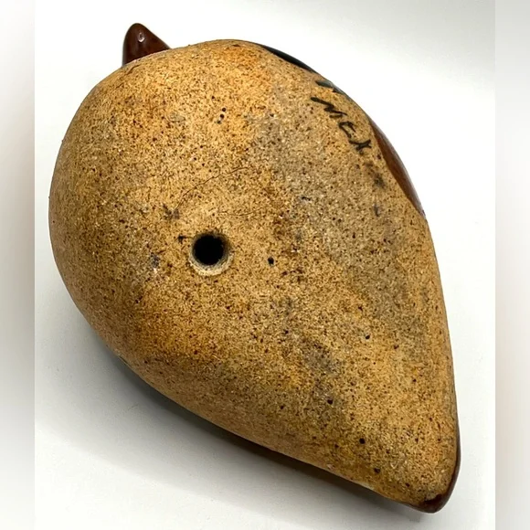 Tonala Pottery Mexican Folk Art Hand Painted Bird Figurine Floral Design 5x3x4" - Picture 7 of 10